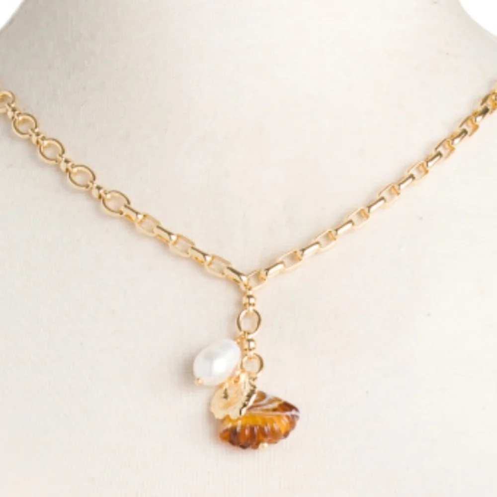 NWT 14 kt Gold Plated MIGNONNE GAVIGAN Cinzia Shell Necklace